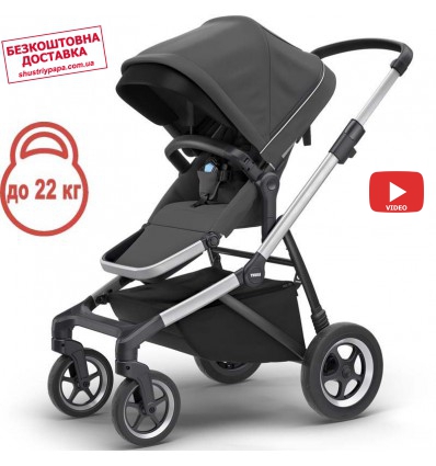 Дитяча прогулянкова коляска (опція: коляска для двійні) Thule Sleek Shadow Grey