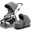 Детская коляска 2 в 1 (опция: коляска для двойни) Thule Sleek Grey Melange