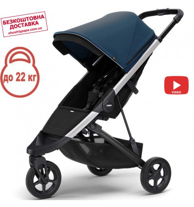 Детская прогулочная коляска Thule Spring Aluminium / Majolica Blue