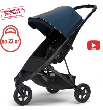 Дитяча прогулянкова коляска Thule Spring Black / Majolica Blue