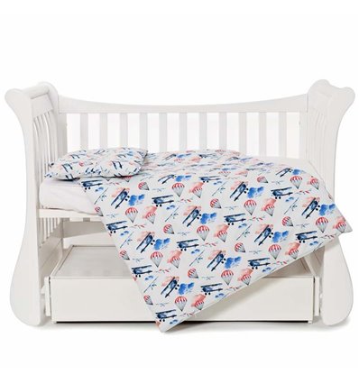 Дитяча змінна постіль Twins Comfort Line C-056 Літачки голубі