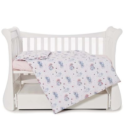 Дитяча змінна постіль Twins Comfort Line C-066 Єдиноріг рожева