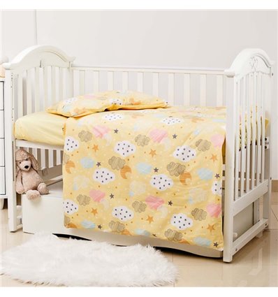 Дитяча змінна постіль Twins Premium Glamour Limited PGNEWC-05 Clouds yellow