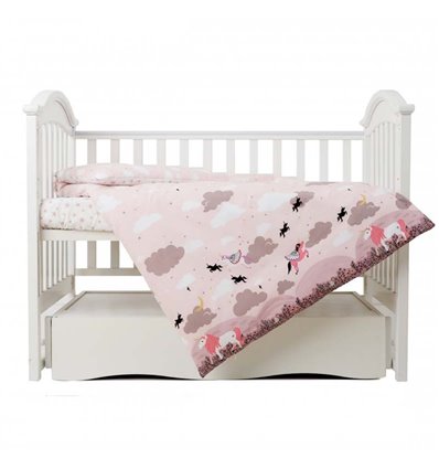 Дитяча змінна постіль Twins Unicorn 3021-TU-24 powder pink