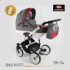 Детская коляска 3 в 1 Adbor Ottis White Ott-34