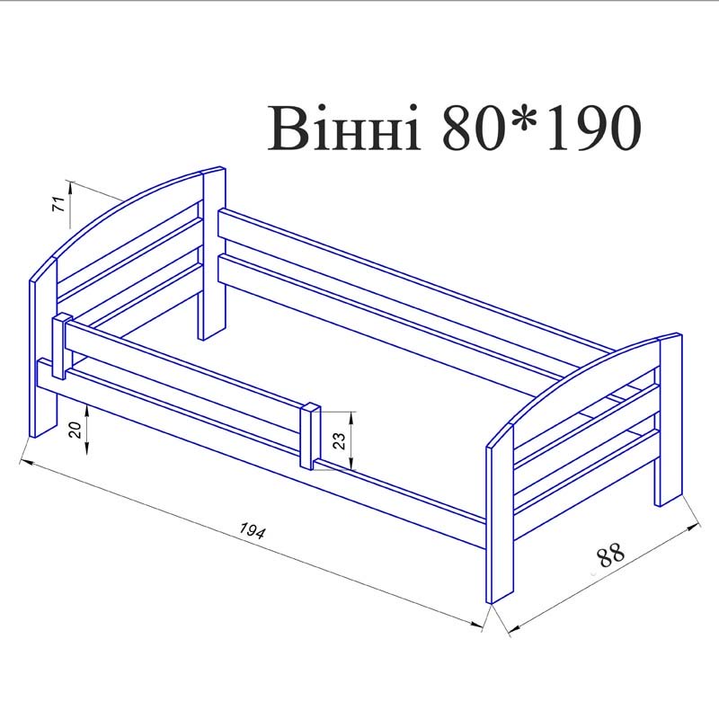 Чертеж детской кровати 160х80