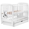 Детская кровать Babyroom Жирафик маятник с откидным боком и ящиком DJMYO-3 бук белый