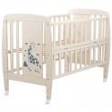 Детская кровать Babyroom Жирафик с откидным боком и колесами DJO-01 бук слоновая кость