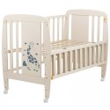 Детская кровать Babyroom Жирафик с откидным боком и колесами DJO-01 бук слоновая кость