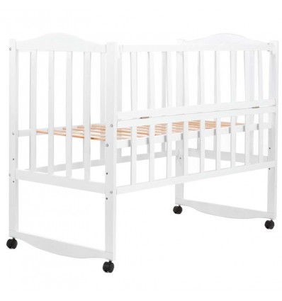 Детская кровать Babyroom Зайчонок с откидным боком и колесами ZL101 бук белый