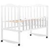 Детская кровать Babyroom Зайчонок с откидным боком и колесами ZL101 бук белый