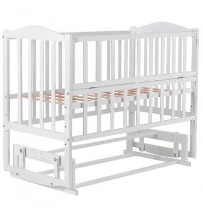 Детская кровать Babyroom Зайчонок с маятником и откидным боком ZL201 белый