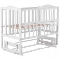 Детская кровать Babyroom Зайчонок с маятником и откидным боком ZL201 белый