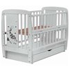 Детская кровать Babyroom Жирафик маятник с откидным боком и ящиком DJMYO-3 бук серая