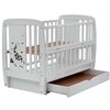 Детская кровать Babyroom Жирафик маятник с откидным боком и ящиком DJMYO-3 бук серая