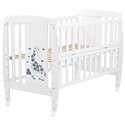 Детская кровать Babyroom Жирафик с откидным боком и колесами DJO-01 белая