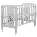 Детская кровать Babyroom Жирафик с откидным боком и колесами DJO-01 серая