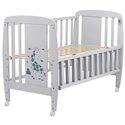 Детская кровать Babyroom Жирафик с откидным боком и колесами DJO-01 серая