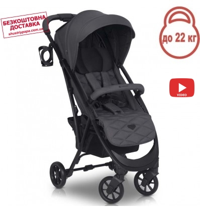 Прогулянкова коляска Euro-Cart Volt Pro Black Edition Iron графітова